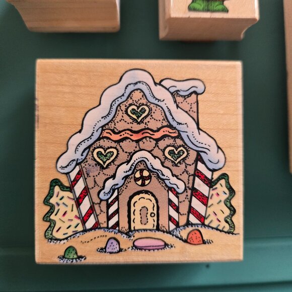 Set of 4 Christmas wooden stamps - Picture 4 of 7